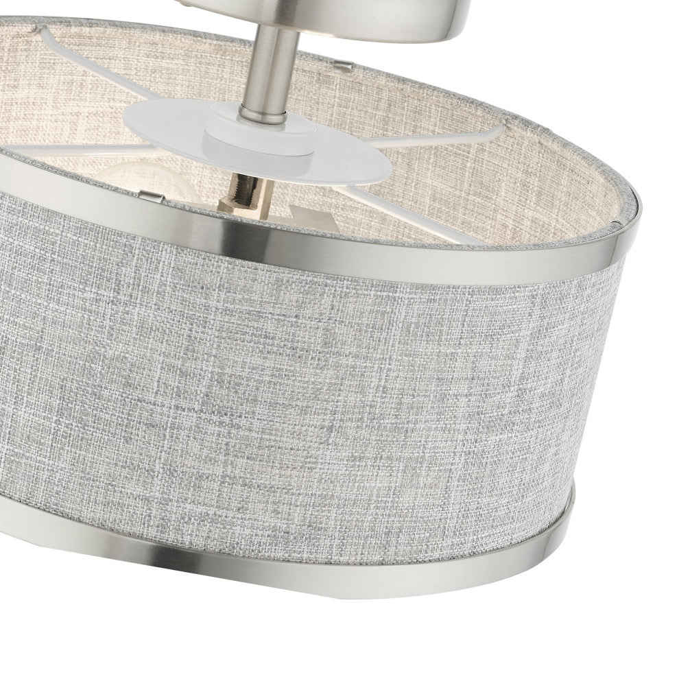 Brushed Nickel Modern, Urban, Semi Flush
