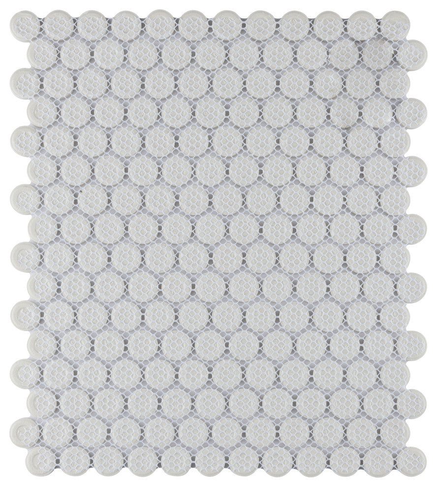 Gotham Penny Round Porcelain Mosaic Sample