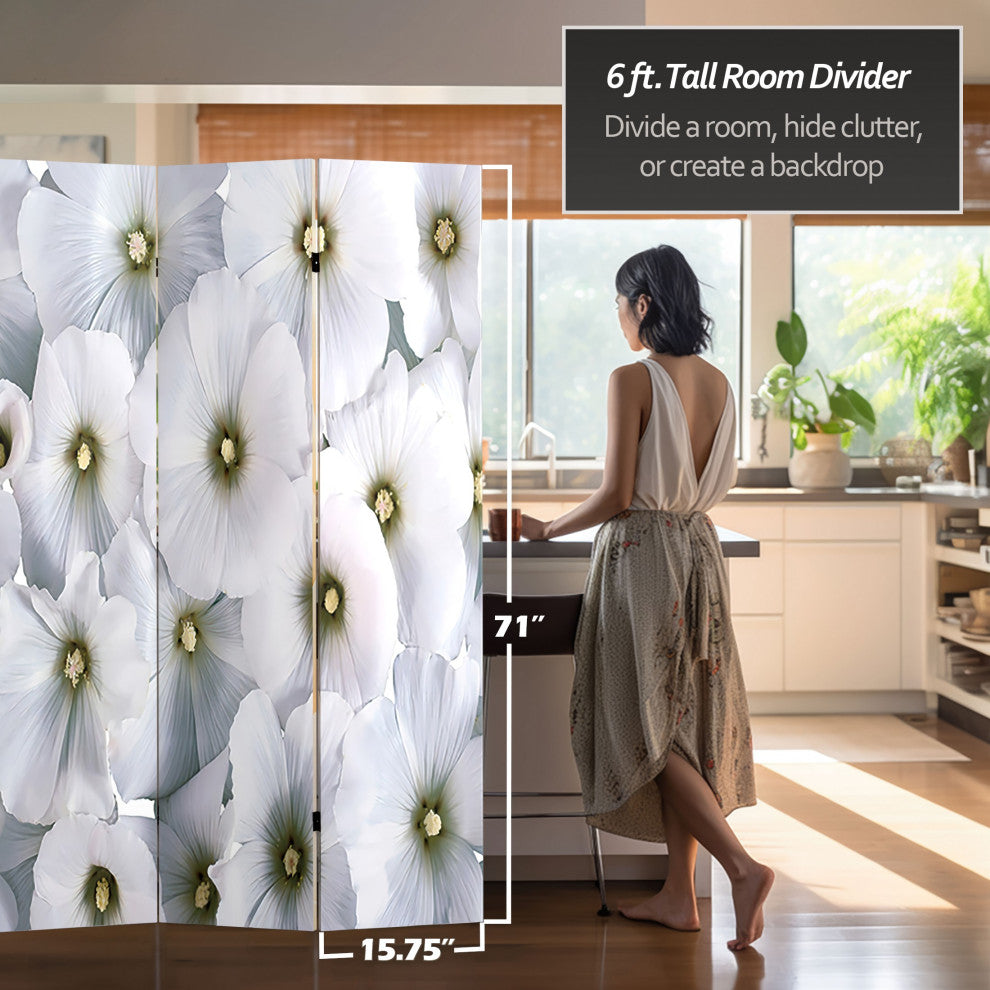 6' Tall Floral Double Sided Room Divider