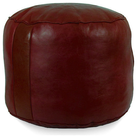 Tabouret Fez Stuffed Pouf, Garnet