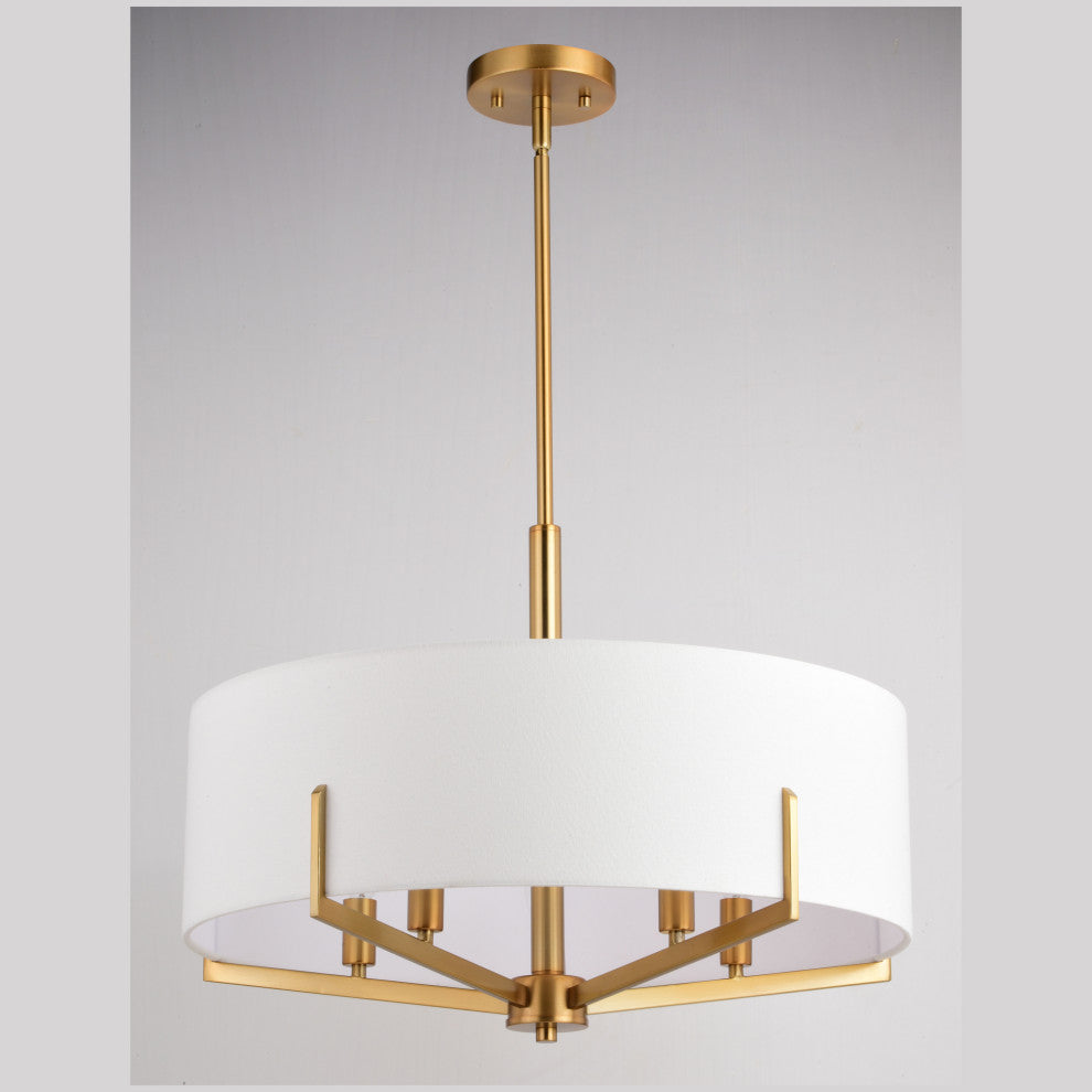 Surrey 22" 5 Light Chandelier Natural Brass
