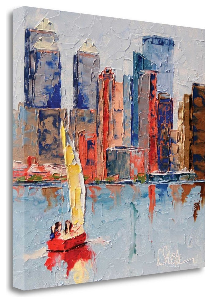 "New York Harbor" By Leslie Seata, Giclee Print on Gallery Wrap Canvas