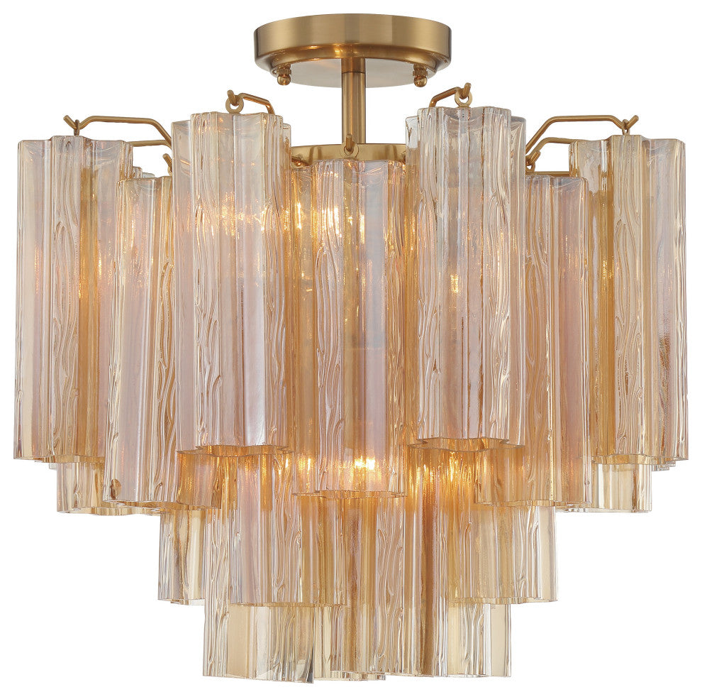 CRYSTORAMA Addis 4 Light Aged Brass Ceiling Mount