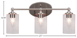 Capri 3-Light Bath Bar, Brushed Nickel/Clear Bubble