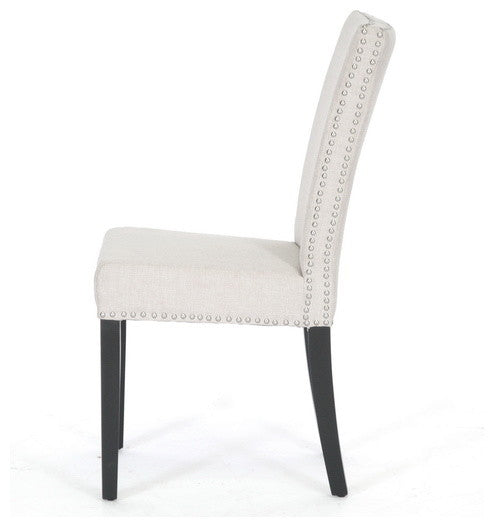 Harrowgate Beige Linen Modern Dining Chair, Set of 2