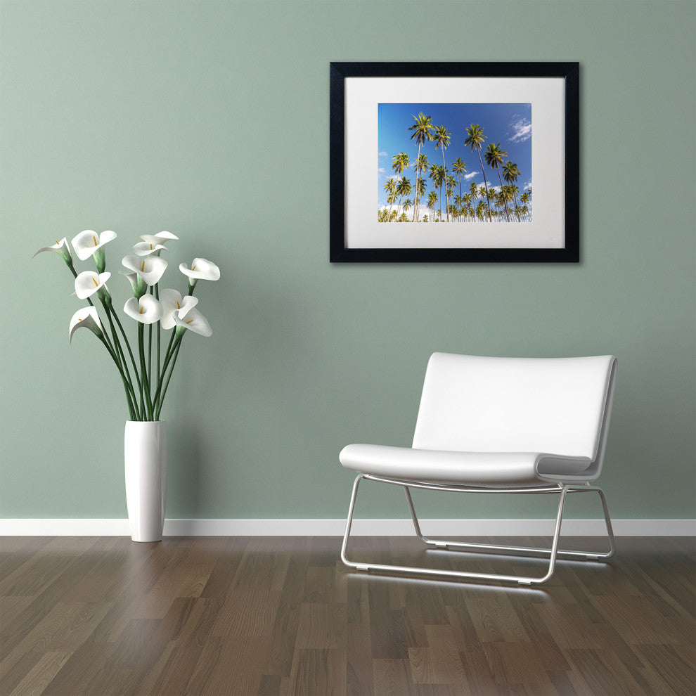 Pierre Leclerc ''Coconut Grove'' Matted Framed Art, Black Frame, White, 20x16