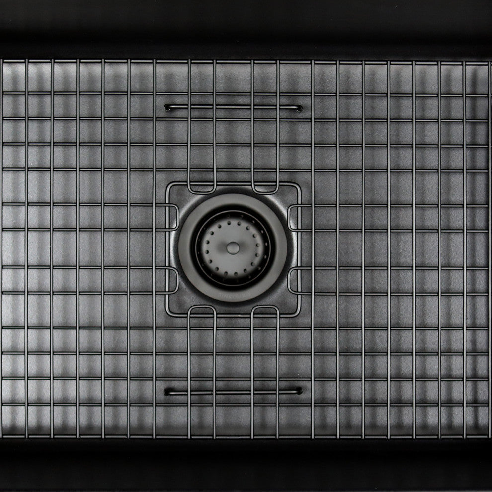 SinkSense Matte Black 3.5" Basket Strainer Drain with Post Style Basket