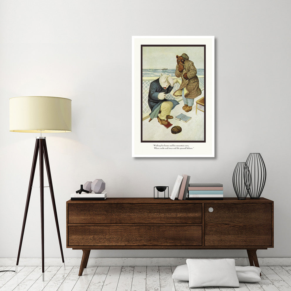 "Teddy Roosevelt's Bears: Teddy B and Teddy G Are Seasick" Paper Art, 34"x50"