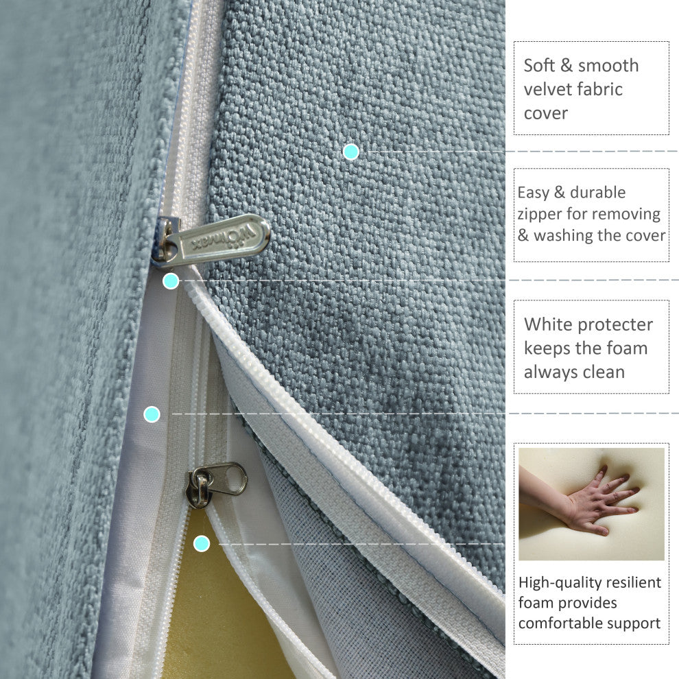 Reading Pillow Bed Foam Wedge Adult for Back Support, Gray, 18x9x21