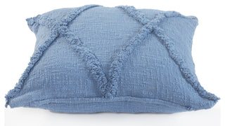 Boho Diamond Tufted Cotton Throw Pillow, Cobalt Blue, 26" X 26"