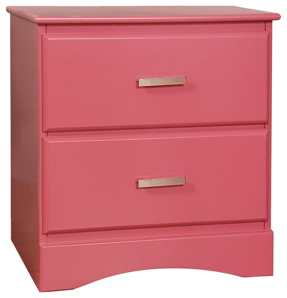 Prismo Transitional Style Night Stand, Pink