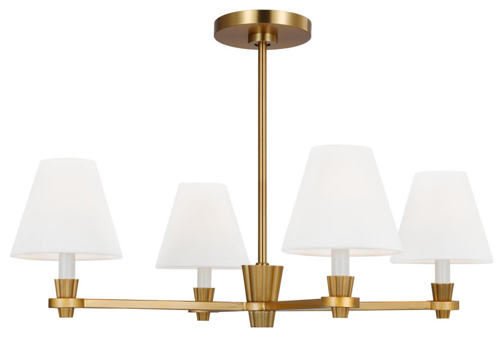 Paisley Medium Chandelier, Burnished Brass