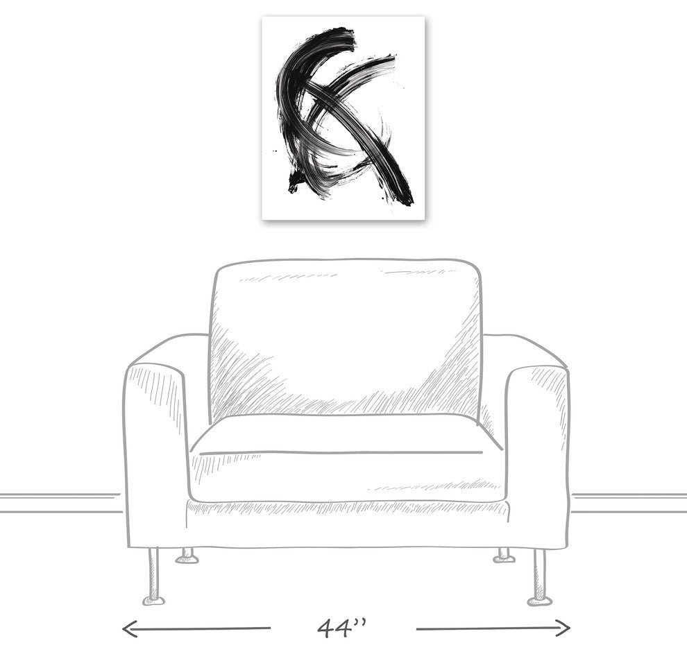 Black Brush Strokes Print on Canvas