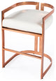 Clarence Faux Leather Counter Stool, Rose Gold