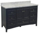 Abbey 60" Bath Vanity, Base: Marine Gray, Top: Carrara Marble, Single Vanity