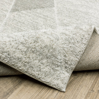 Canton Geometric Grey/Ivory Indoor Area Rug, 3'3"x5'