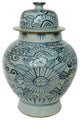 Blue And White Ancestor Sunflower Small Temple Jar