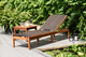 Amazonia 1-Piece Sling Chaise Patio Lounger | Eucalyptus Wood, Brown