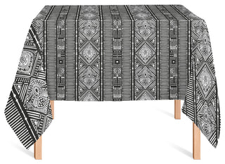 Dotted Boho Pattern Black 58x58 Tablecloth