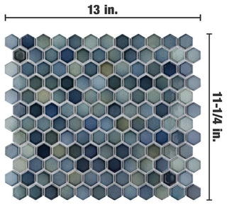 Hudson 1" Hex Atlantis Porcelain Floor and Wall Tile