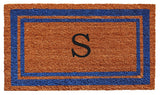 Blue Border 18"x30" Monogram Doormat, Letter S