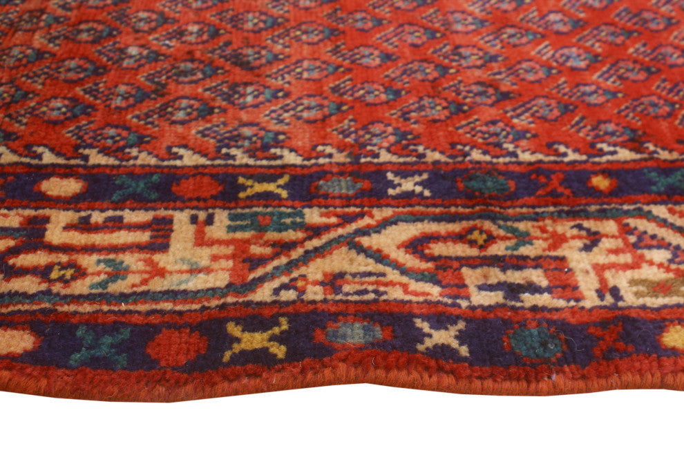 Fine Vintage Distressed Sidney Red/Beige Runner, 3'6x10'4