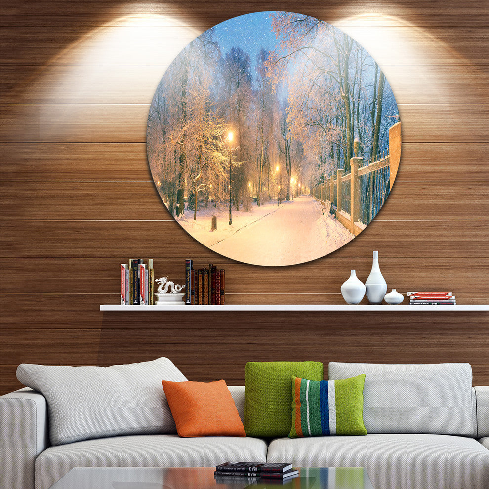 Path In Mariinsky Garden, Landscape Photo Round Wall Art, 38"