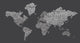 1-World Text Map Wall Mural, Inverse Grey, Wallpaper, 8 panel, 142x76"