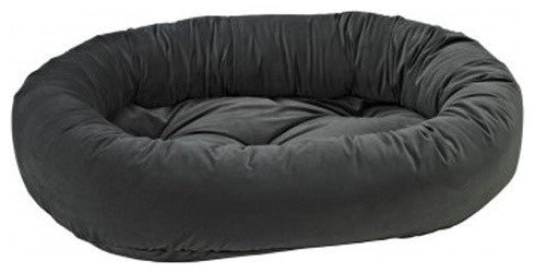 EuroVelvet Donut Bolstered Dog Bed, Ash, Medium