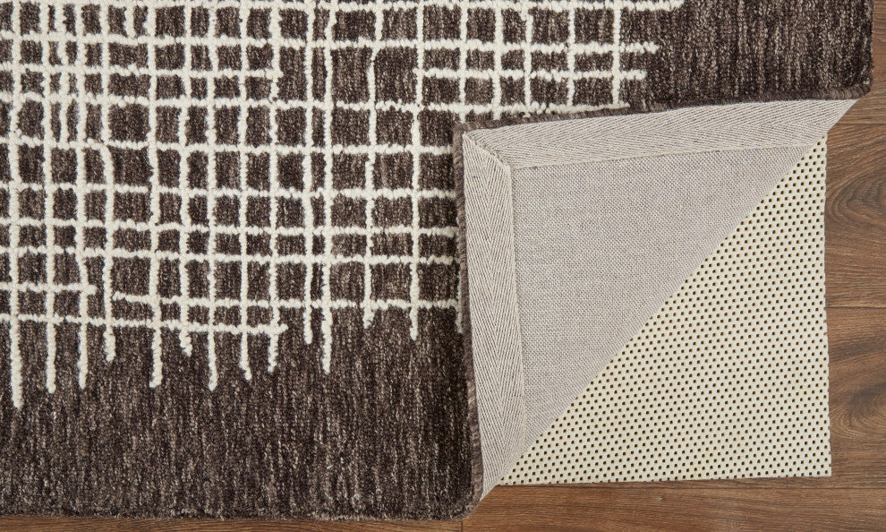 Weave & Wander Carrick Architectural Rug, Brown, 8'x10'