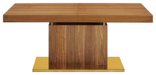 Vector Expandable Dining Table Walnut Gold