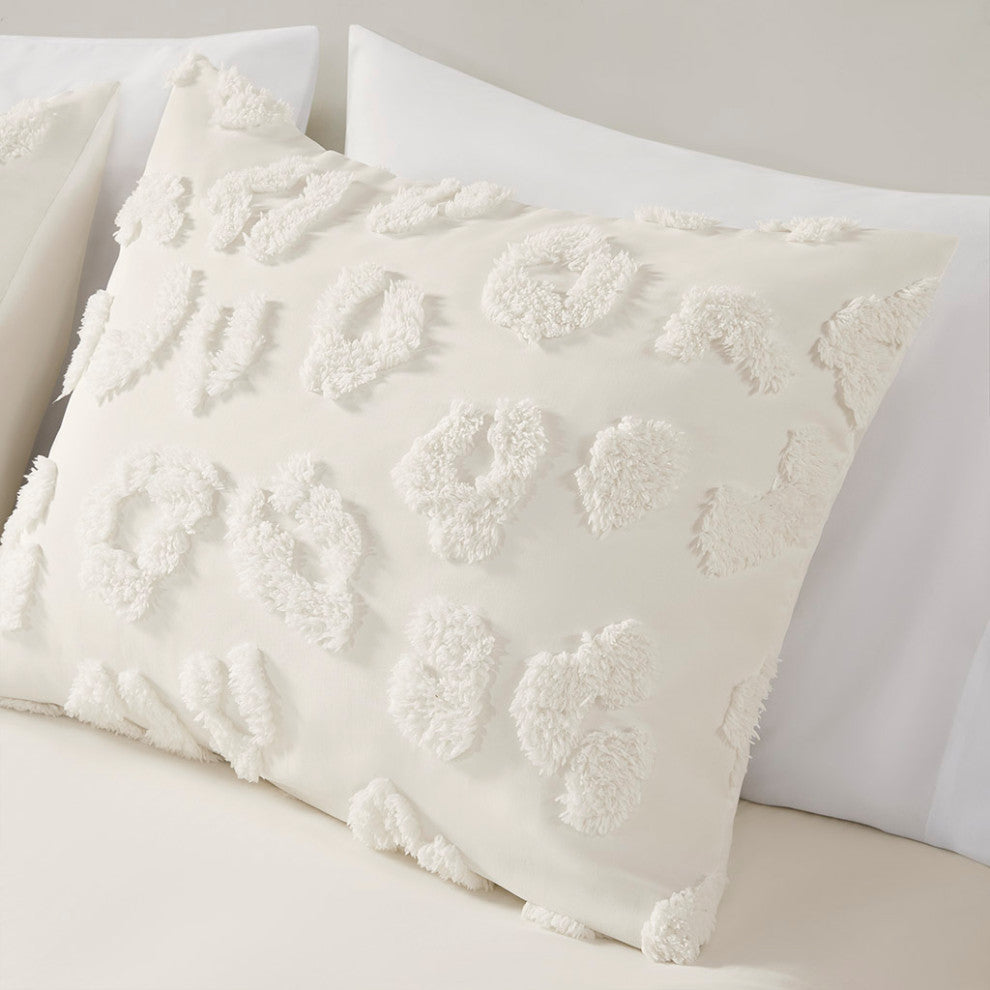 Intelligent Design Larissa Animal Chenille Duvet Cover Set, Off-White