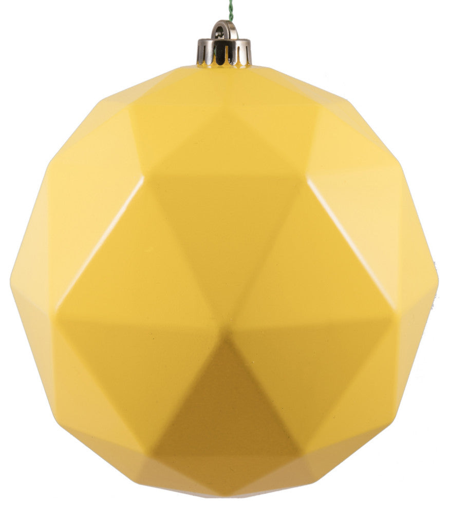 Vickerman M177578Ds 8" Yellow Shiny Geometric Ball Ornament