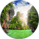 Cave Rocks On Railay Beach, Landscape Large Disc Metal Wall Art, 23"