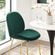 Contemporary Bar Pub and Dining Bar Stool Chair, Velvet Metal Steel, Green