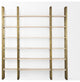 Taunton Light Brown Solid Wood w/ Gold Iron Frame & 6 Tier Shelving Unit