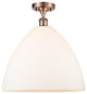 Innovations 516-1C-AC-GBD-161-LED 1 Light Semi-Flush Mount, Antique Copper