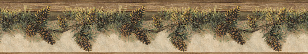 Pomona Chestnut Pine Hill Border Wallpaper Bolt