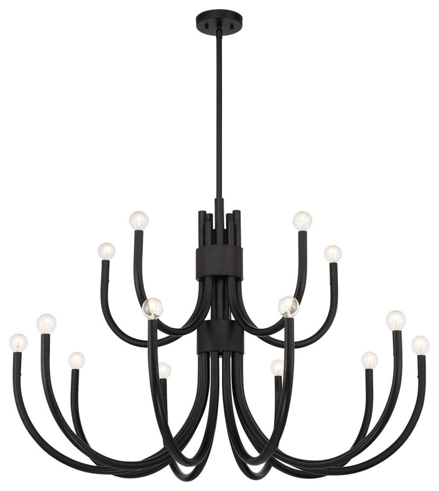 Sorrento 15-Light Chandelier, Matte Black