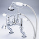 Vintage Classic Deck Mount Tub Faucet With Handshower, Hand Polished, Richly Tri