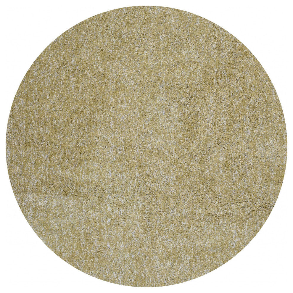 6' Yellow Heather Round Indoor Shag Rug