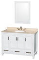 Wyndham WCS141448SWHIVUNOM24 48 Inch White Vanity with Ivory Marble Top