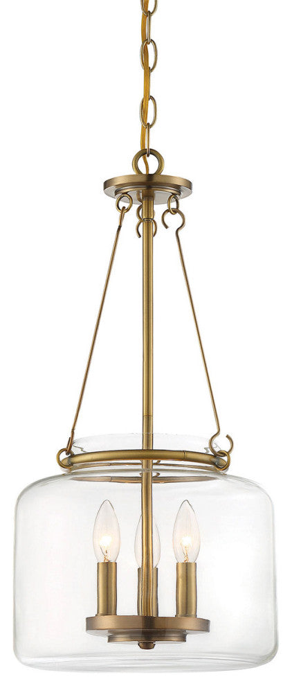 Savoy House Akron 3-Light Pendant, Warm Brass