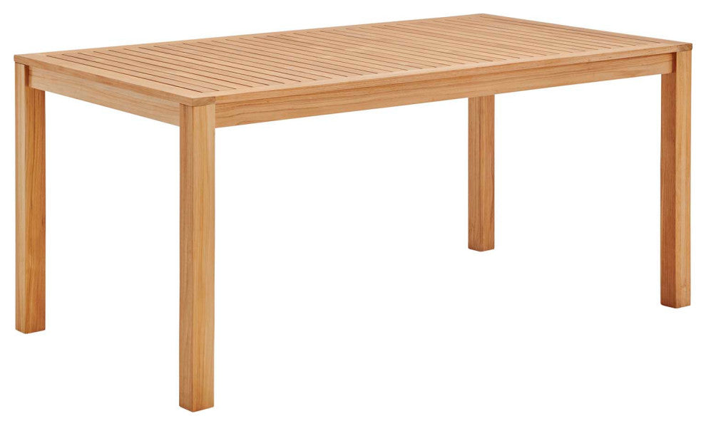 Farmstay 63" Rectangle Outdoor Patio Teak Wood Dining Table Natural