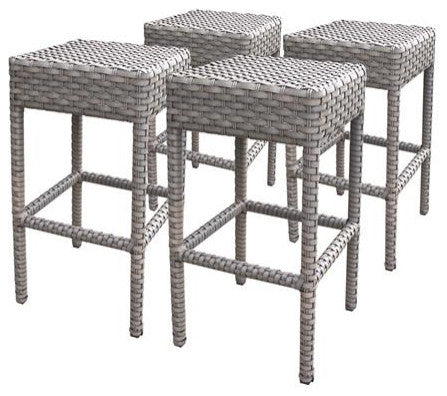4 Florence Backless Barstools Grey Stone