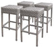 4 Florence Backless Barstools Grey Stone