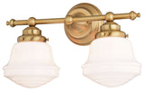 Vaxcel Lighting W0452 Huntley 2 Light 16"W Vanity Light - Natural Brass
