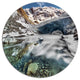 Cave In Rugged Rocky Setting, Landscape Disc Metal Wall Art, 23"