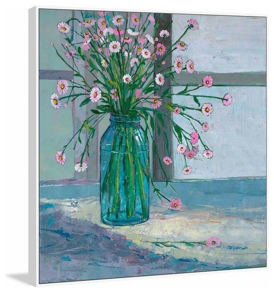 "Chroma Moments I" Floater Framed Painting Print on Canvas, 12"x12"