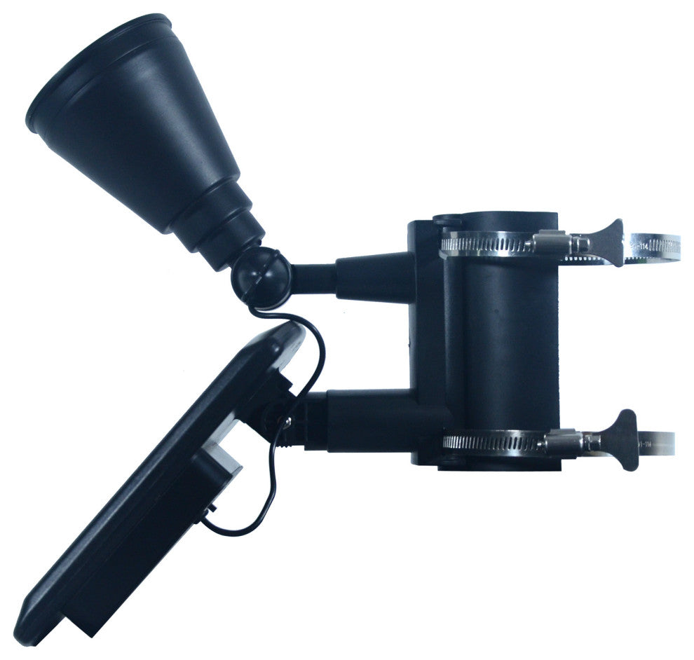 Black Outdoor Solar Powered 4-LED Flagpole Light